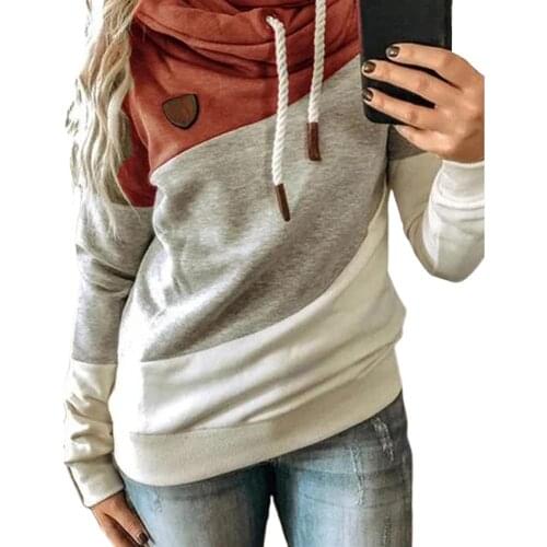Hoodie Women Autumn Winter Sports Stitching Hoodie Cotton Blend Long Sleeve Sweatshirt Black S—3XL толстовка оверсайз 2021