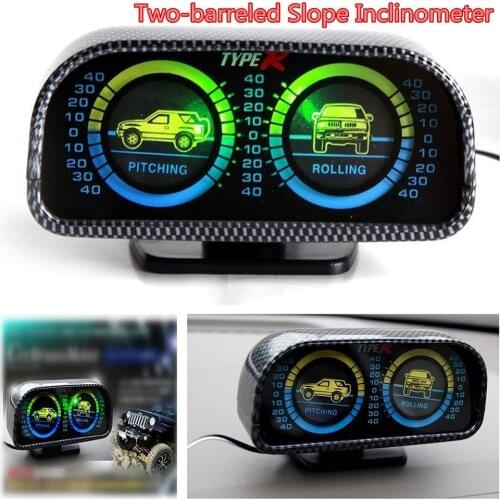 Universal Horizontal Slope Meter Inclinometer Clinometer with Green Backlight for Off Road 4x4 Vehicle Car Accessories