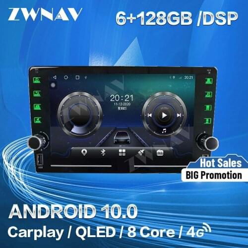 6+128G 8 Core Carplay Screen Universal Android 10 Multimedia Player GPS Navigation Auto Audio Stereo Radio Recorder Head Unit