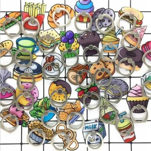 UVR Doughnut Cup Cake Finger Ring Smartphone Stand Holder Phone Holder Stand For iPhone Xiaomi Acrylic Reusable All Smart Phone