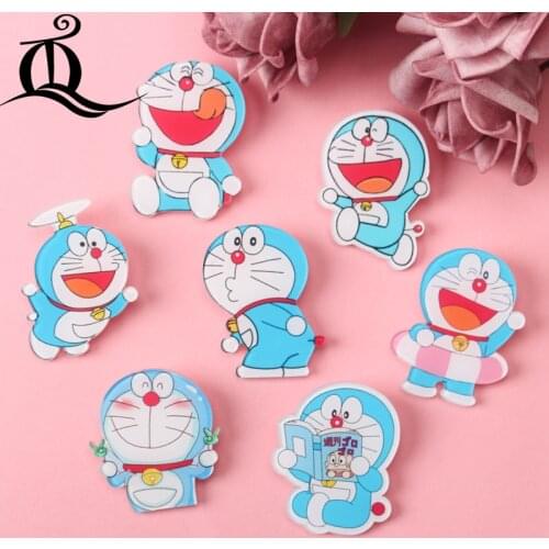 1PC hot Acrylic Brooches Cartoon Doraemon Tribe Mix Brooches Backpack Student Clothes Brooches Pins Bag Decor Brooch Badges Z49