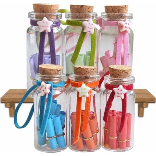10 pcs/pack Mini Drifting Bottle Multi Color Optional Wishing Bottles Girl gift Room Decoration Landscape Fillable Paper Strip