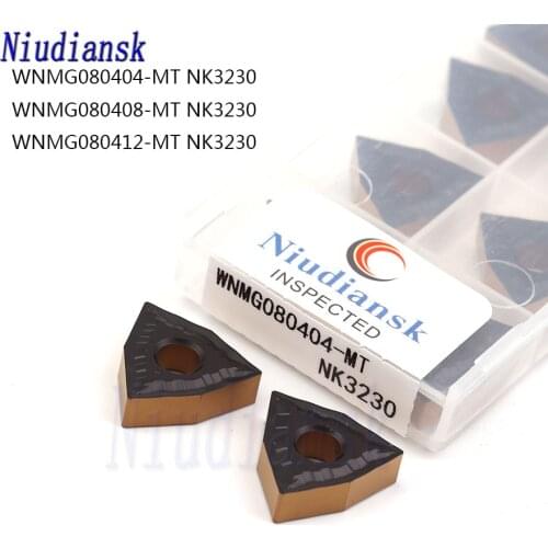 10 Pcs WNMG080404 MT WNMG080408 MT WNMG080412 MT NK3230 High Quality Carbide Inserts CNC Metal Lathe Cutter Steel Turning Tools