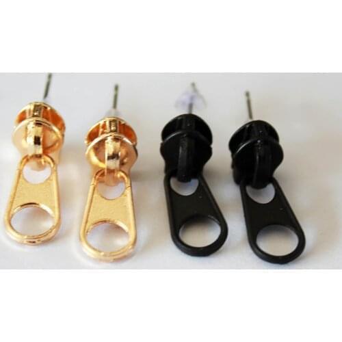 30 pair / lot wholesale high quality Fashion punk metal zipper earrings
