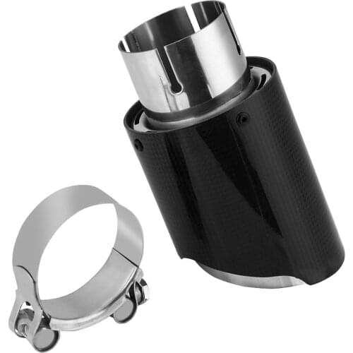 Carbon Fiber Car Exhaust Pipe Muffler End Tip Tailpipe For Auto SUV 63mm 89mm Glossy