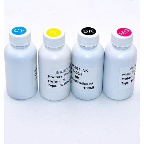 100ml 4PCs Heat Transfer Ink for Ricoh GC31 for Ricoh e2600 e3300 e3300n e3350n e5050n e5500 e5550n Printer Dye Sublimation Ink
