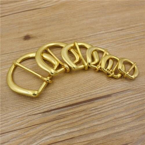 DIY women leather craft bag belt buckle round edge design solid brass metal hardware 4pcs/lot