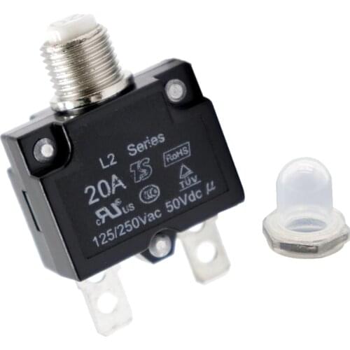 Electrical Wood Circuit Breaker 20AMP Push Button Resettable Thermal Panel Mount AC 125/250V Truck Accessories