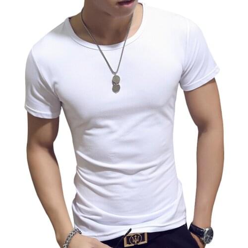 ManS T-Shirt Summer Fashion Solid Color Men Tshirt Fun Army Bodybuilding Mens Compression Short Sleeve Clothing Mens Tops Tees