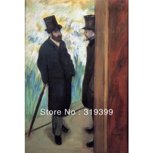 Oil Painting Reproduction on Linen Canvas,Friends at the Theatre by Edgar Degas ,Free DHL Shipping,handmade,Museum Quality
