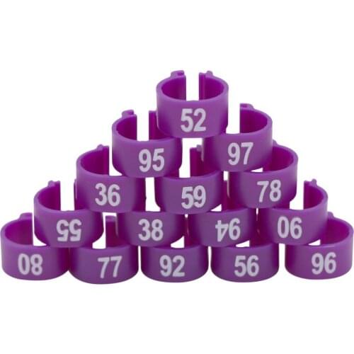 100 Pcs Pigeon Foot Ring Never Faded Chicken And Bird Digital Marker Identification 10 Colors Optional Farm Equipment