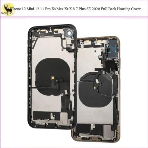 1Pc for iPhone X housing full assembly Back Battery Door Cover Middle Frame Chassis Assembly Parts for iPhone XR XS Max