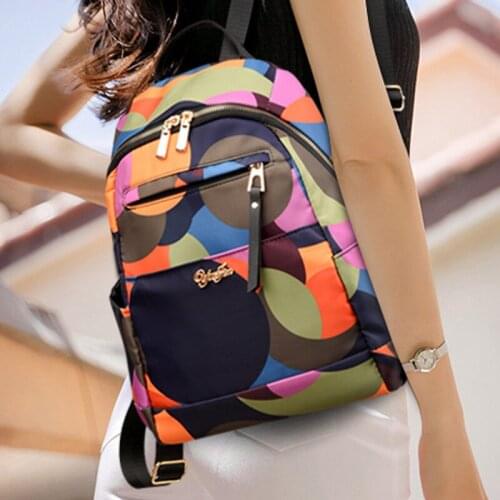 Fashion Patchwork Backpack for Women Oxford Rucksack Casual Female Travel Backpacks Anti Theft Ladies Bagpack New Simple Mochila