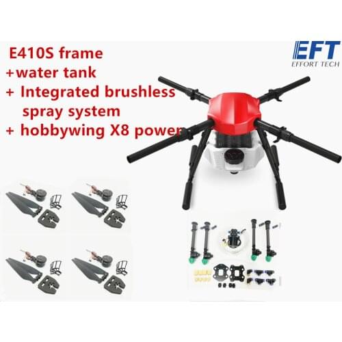 EFT E410S 10L Agricultural spray drone kit E410 410S 10KG brushless sprayer frame with X8 power system