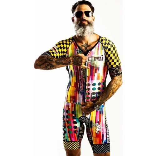 2020 Love The Pain Mens Cycling Skinsuit Triathlon Speedsuit Trisuit Short Sleeve Speedsuit Maillot Ciclismo Running Clothing