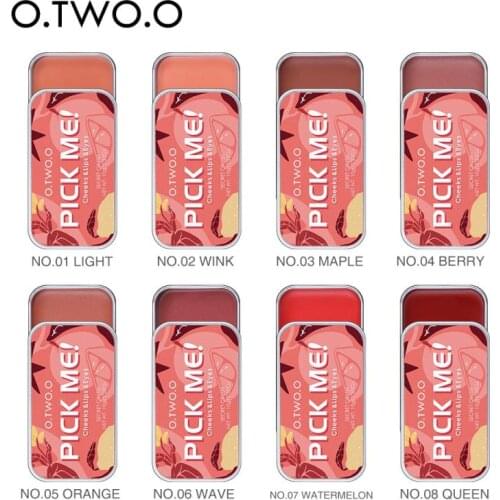 O.TWO.O 3 In 1 Lipstick Eye Shadow Blush Naturally Repairing Monochrome Rouge Cream Improve Complexion Face Makeup TSLM1