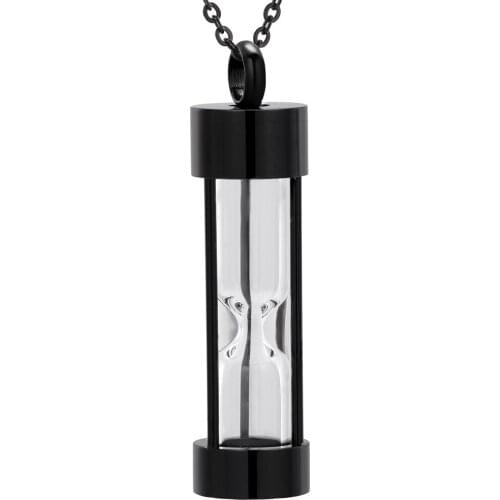 Stainless Steel MiniCremation Urn Charming Hourglass High Capacity Perspective Funeral Ashes Necklace Keepsake Jewelry Pendant