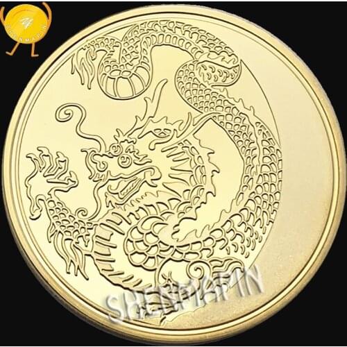 Russian Dragon Commemorative Coin Three-dimensional Retro Pattern 999 Gold Coins Collectibles Lucky Animal Honor Coins of Russia