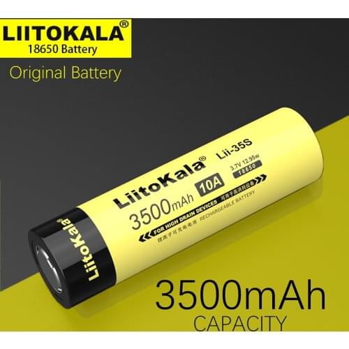 1-10PCS LiitoKala New Lii-35S 18650 Battery 3.7V Li-ion 3500mAh lithium battery For high drain devices