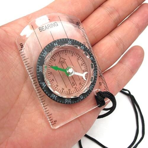 Outdoor Hiking Camping Transparent Plastic Compass Compass Proportional Footprint Travel Military Compass Tools travel kits