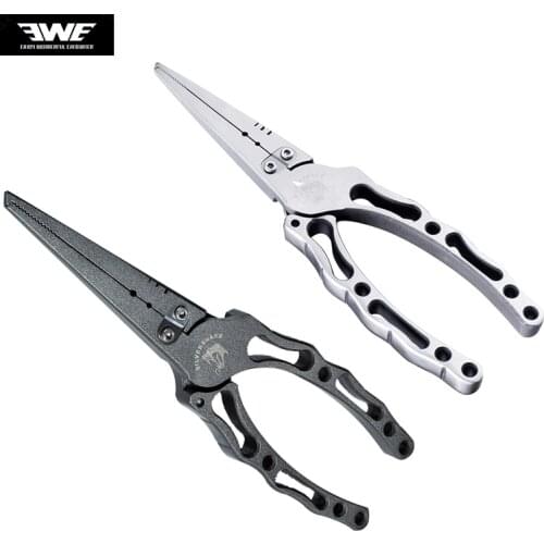 Ewe Stainless Steel Fishing pliers Multifunctional fishing Accessories tackle Knot Line Scissors Hook Remover Split Ring Tools