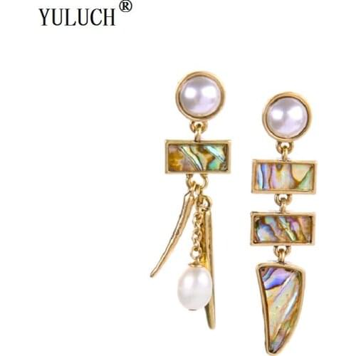 YULUCH Irregularity Stud Earrings Acrylic Pearl Stud Earrings Punk Simple Stud Earrings For Woman Birthday Gift