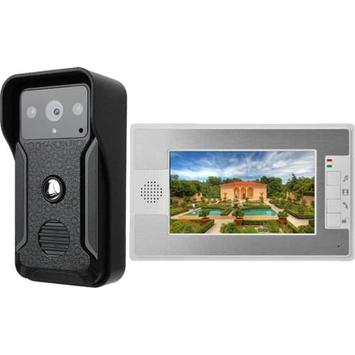 MOUNTAIONE Security 7" Color Screen Home Video Interphone Doorphone Bell Kits Home Families Door Access Control Intercom Systems