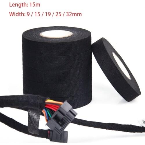 15 Meter Heat-resistant Flame Retardant Noise Reduction Tape Coroplast Adhesive Cloth Tape For Car Cable Harness Wiring Loom Pr