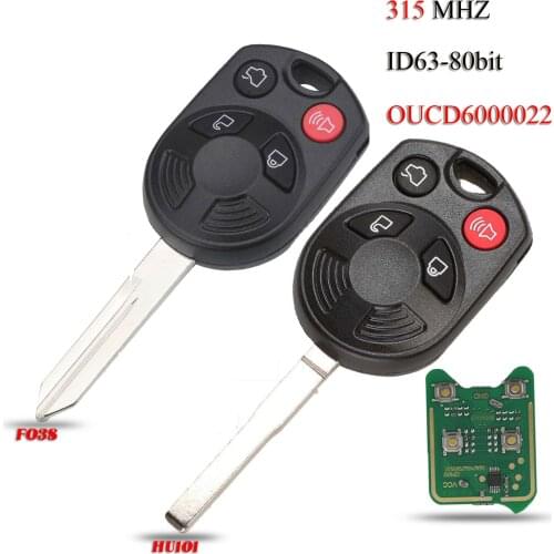 Kutery Remote Smart Car Key For Ford C-Max Edge Escape Focus Lincoln Mazda Mercury 4Buttons 315Mhz ID63-80bit OUCD6000022
