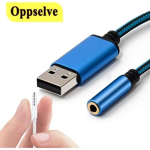 USB Headphone Adapter Laptop Computer USB to 3.5MM Audio Cable Microphone Connector for iPhone Samsung Huawei Xiaomi Earphones