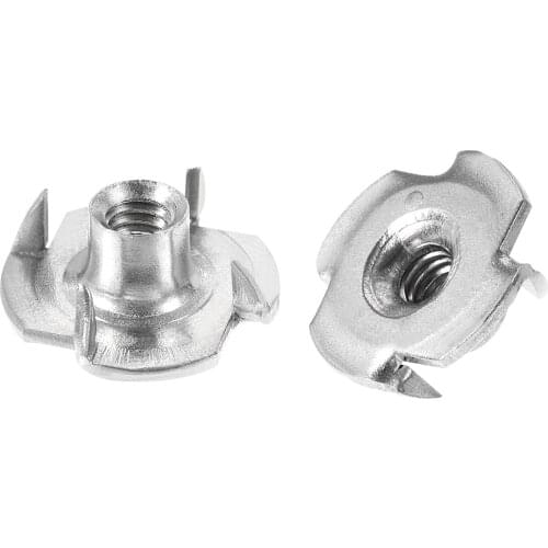Uxcell M4 Tee Nut 4 Pronged T-Nut for Table Legs Woodwork Holds Wood Cabinetry 10pcs