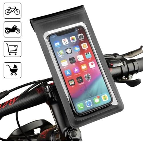Bicycle Full Waterproof Front Touch Screen Mobile Phone Bag Handlebar Type Mobile Phone Bag Holder