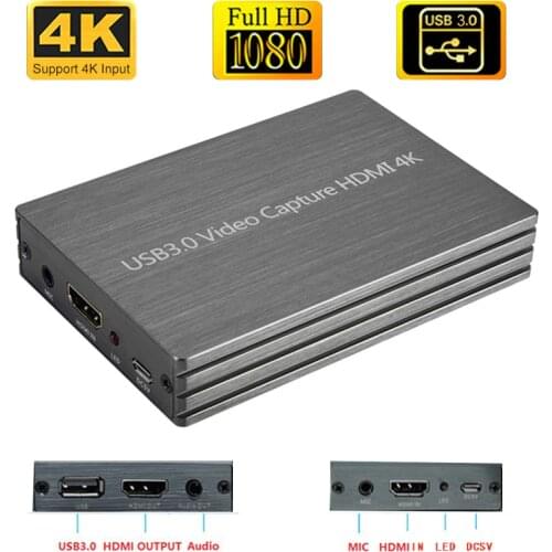 4K HDMI To USB 3.0 Video Capture Card Dongle 1080P 60Hz HD Video Recorder Grabber For OBS Capturing Game Game Capture Card Live