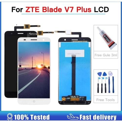 High qaulity 5.2" lcd For ZTE Blade V7 Plus LCD Display Touch Screen Digitizer Assembly For ZTE V7plus lcd with glue + tools