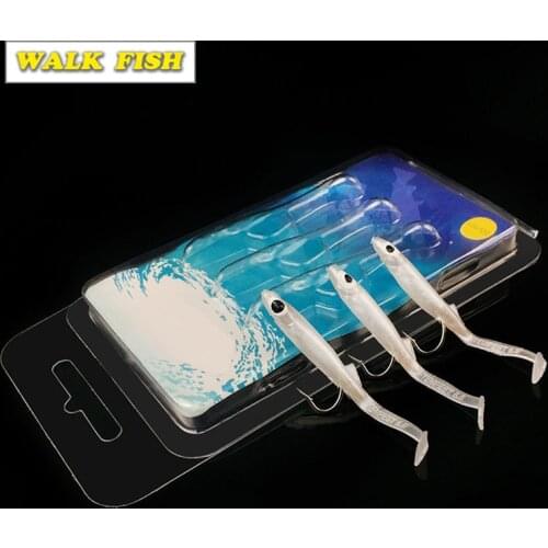 WALK FISH 3PCS/Lot Paddle Tail eel 55mm/80mm Anguilla false bait Paddle Tail Sand Eel artificial lure jurel soft Lure baits