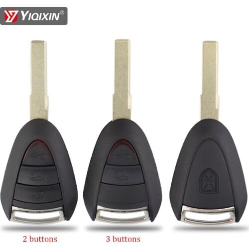 YIQIXIN 2/3 Buttons Remote Car Key Shell Case Fob For Porsche/Carrera GT Cayman 911 997 Boxster S 2S 4S Turbo Uncut HU66 Blade