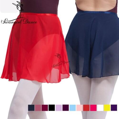 Womens Chiffon Ballet Tutu Dress Dance Skirt Dance Skate Wrap Scarf 3 Sizes Girls Basic Practice Ballet SkirtCF7501