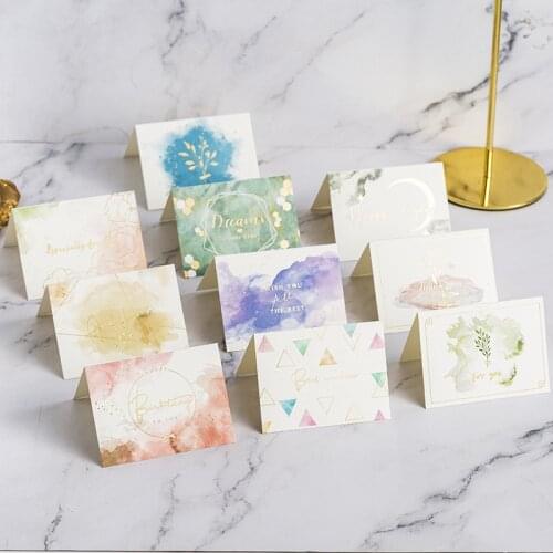 1set Love Thank You for You Best Wishes Folding Card Gift Message Card DIY Decoration Holiday Greeting Card With Envelope