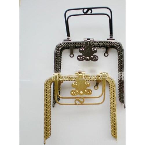 13CM Metal Purse Frame Handle Clutch Bag Accessories DIY Kiss Clasp Lock Bronze Embossing HandBag Hardware