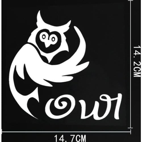 14.7CM×14.2CM Funny Animal Owl Car Sticker Decal Black/Silver Vinyl Decor