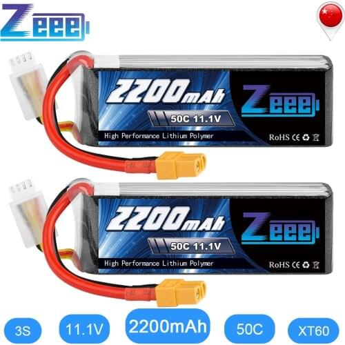 2units Zeee 2200mAh 3S 11.1V 50C Lipo Battery with XT60 Plug For RC Quadcopter QAV250 Drone Boat Airplane