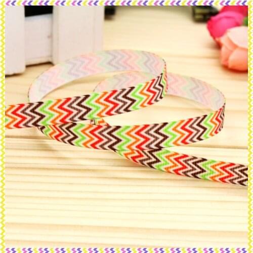 3/8'' Free shipping chevron printed grosgrain ribbon hairbow headwear party decoration diy wholesale OEM 9mm P4623