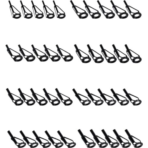 40Pcs Fishing Rod Guides Fishing Rod Tips Repair Stainless Ring Guide Replacement Kit Mixed Size in a Box