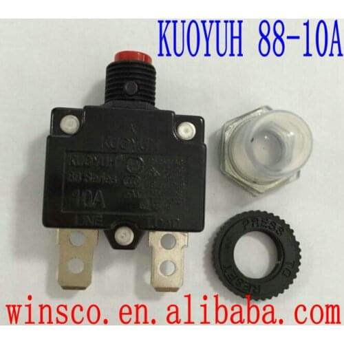 88-10A Red button Waterproof cap 100% NEW KUOYUH CIRCUIT BREAKER 88 SERIES 10A