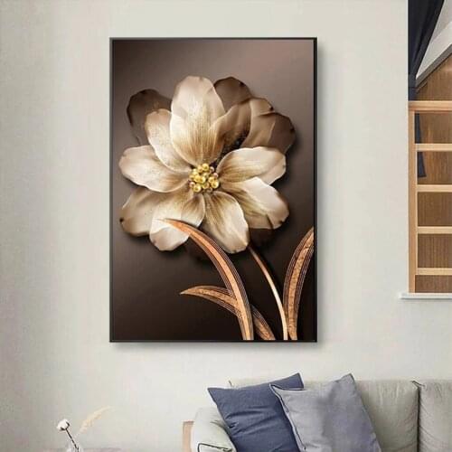 Retro Golden Flower Full Round DIY Diamond Painting vintage Diamond Embroidery floral Picture Home Decor Mosaic Beads,EE2019