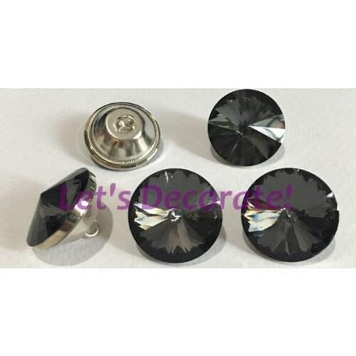Free shipping 500PCS/LOT 18/20/25/30mm Black Color Satellite Crystal Glass Buttons For Sofa Industry Or Other Decoration Fileds