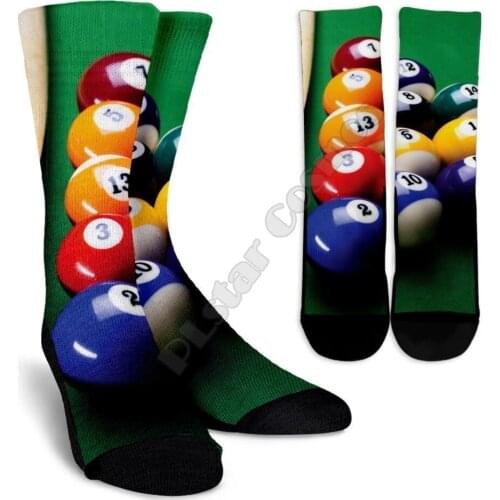 Billiard Crew Socks 3d Printed Men For Women Funny socks fashion long Socks
