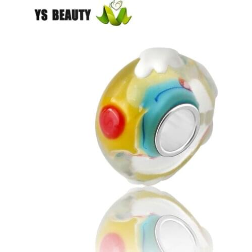 Sun Cloud series lamp worker glass bead 925 sterling silver core big beads fashion girl DIY with personality beads bracelet