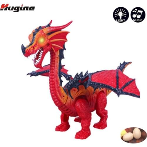 Electric Dinosaur Toys Single Head Basaltic Dragon Electric Walking Story Light&Sing Lay Eggs Multi-Function Children Toy Model