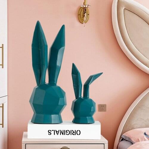 Resin Decoration Nordic Rabbit Figurine Art Living Room Ornaments Bedroom Garden Accessories home decor house decoration